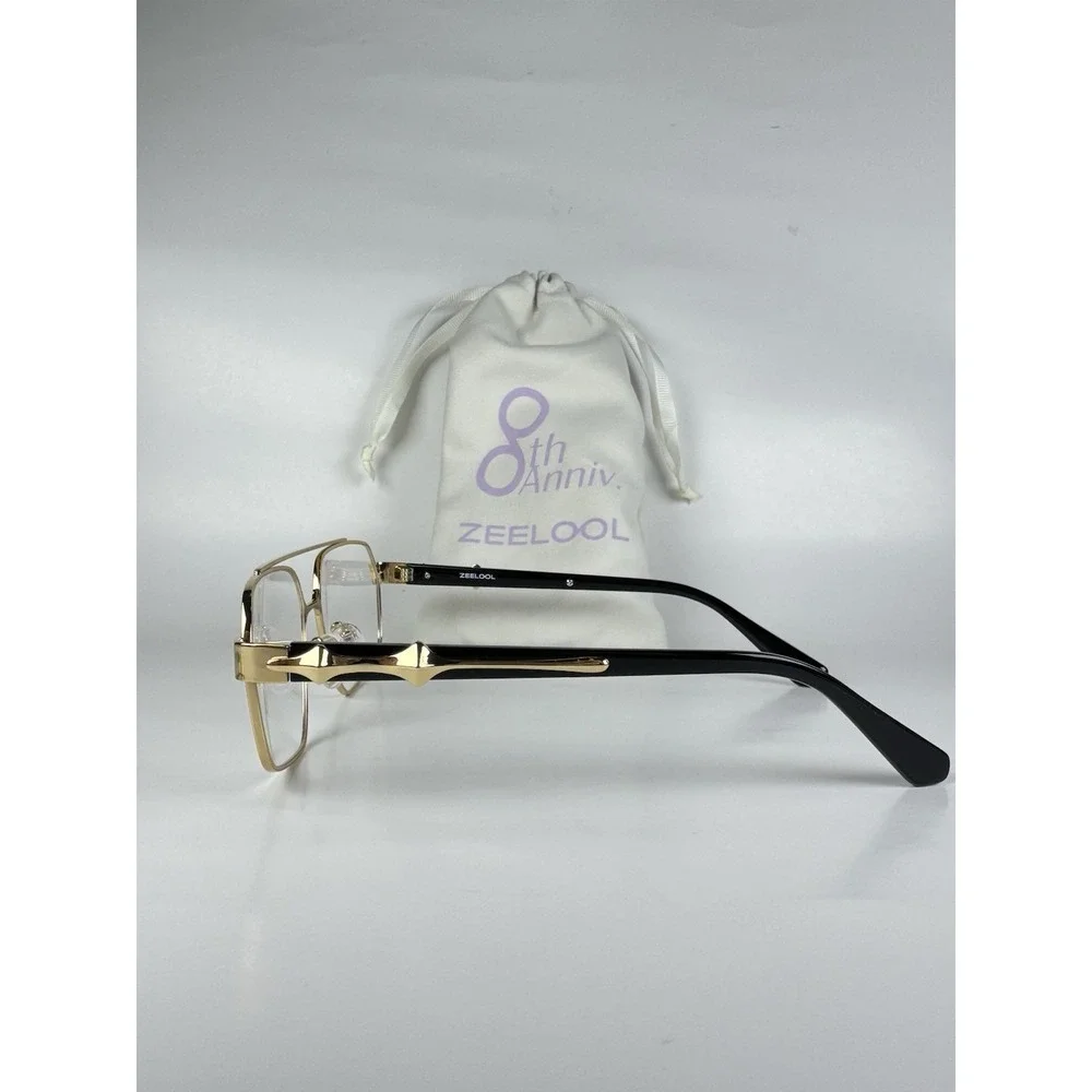Zeelool Women's Sterling Gold Aviator Metal Eyeglass Frame‎